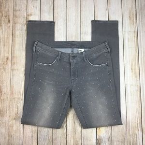 🌟H&M &denim grey sparkly silver studded  jeans